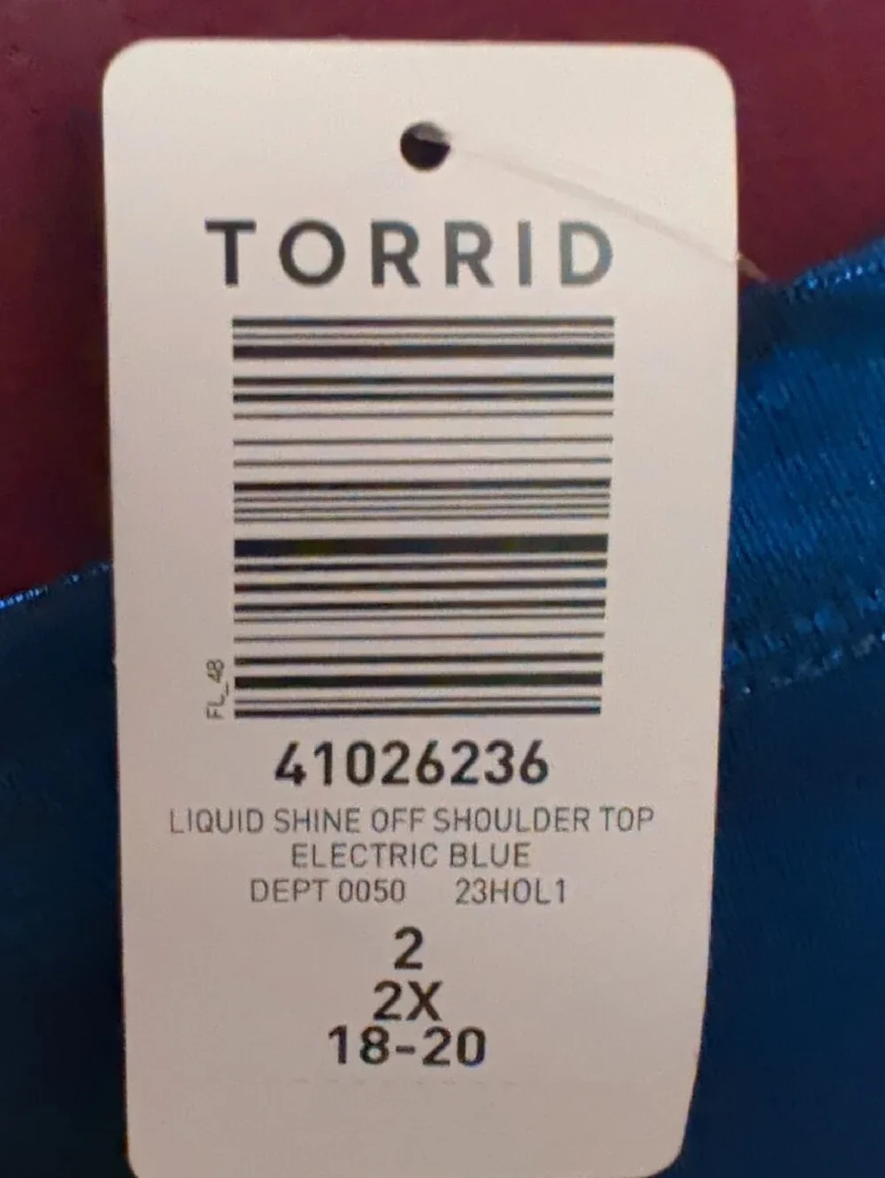 torrid Metallic Blue One-Shoulder Crop Top